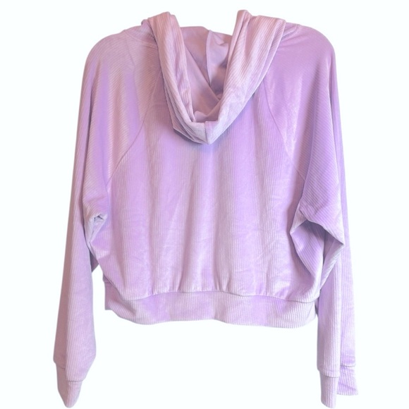 Victoria's Secret Soft Lounge Hoodie Velour Ribbed Pullover Velvet Purple Size L - Picture 5 of 9